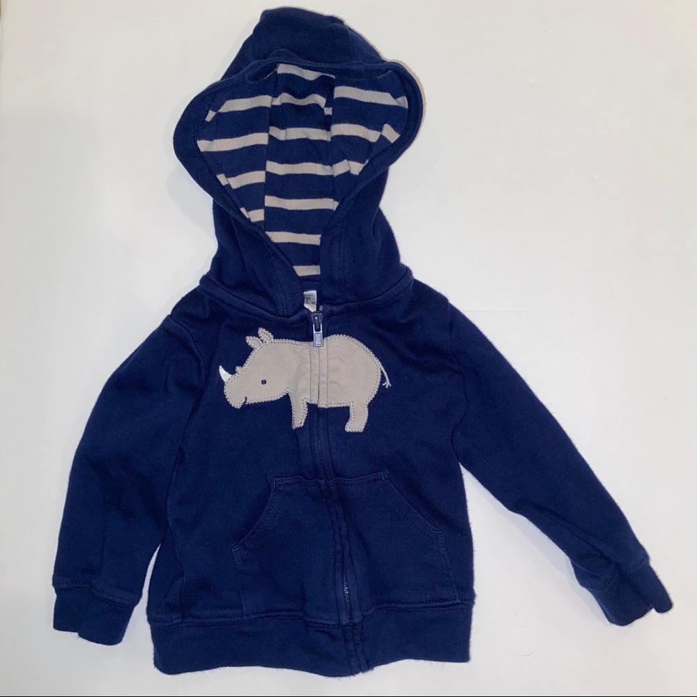 Carter's 9 Month Zip Up Hoodie Rhino